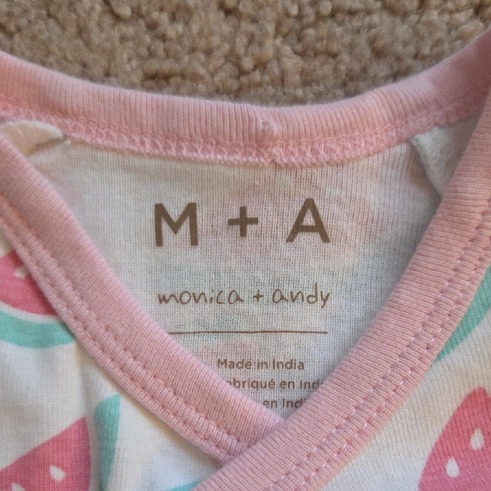 Charming Watermelon Print Kids Pajama Set - Pink and Green - Picture 2 of 6